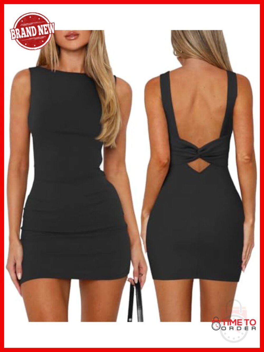 MIYIEONZ Women Backless Mini Dress Formal Short Wedding Guest Dress